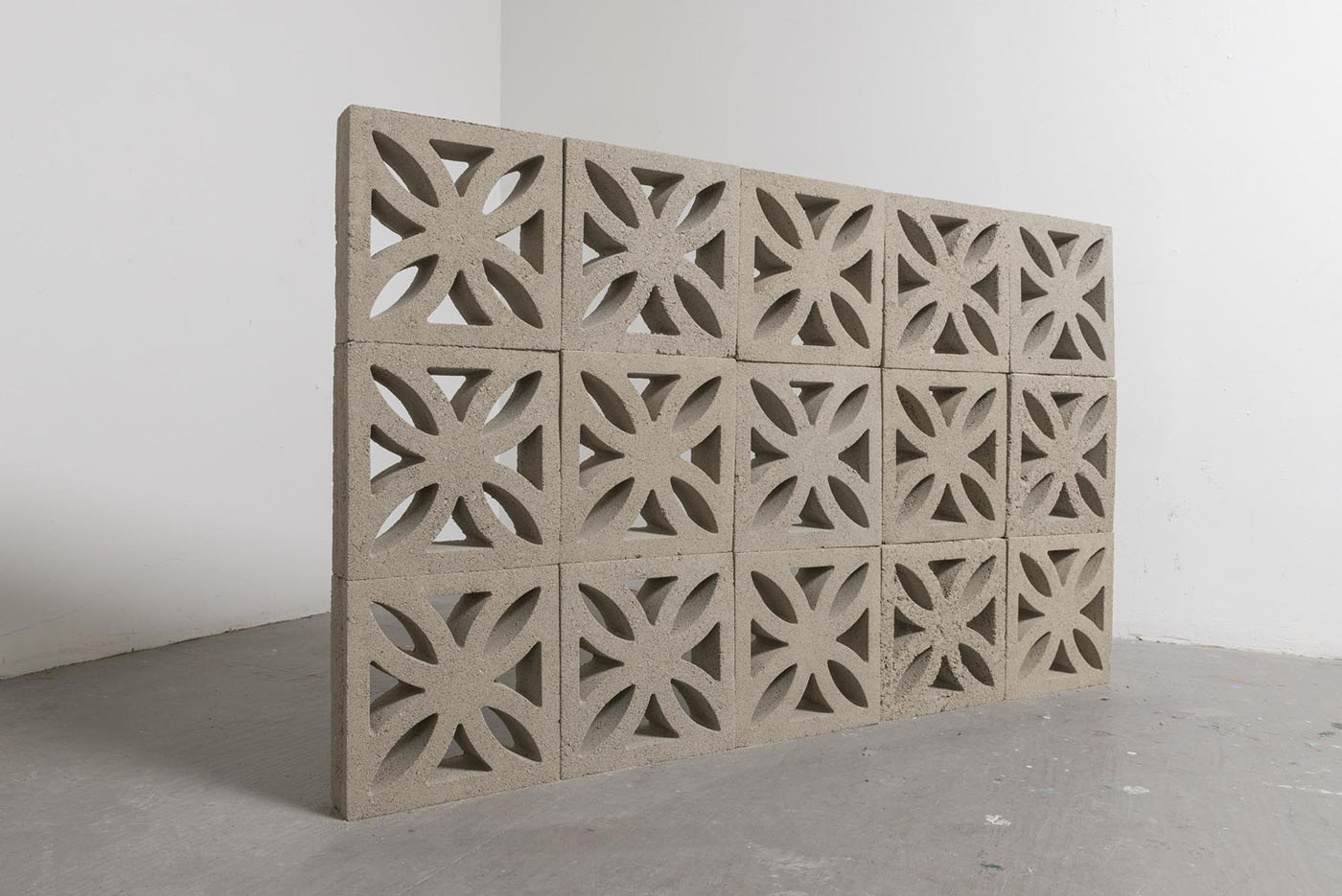 Mariana Ramos Ortiz, Breezeblocks I, sand, acrylic, 36" x 60" 2". Courtesy: the artist.