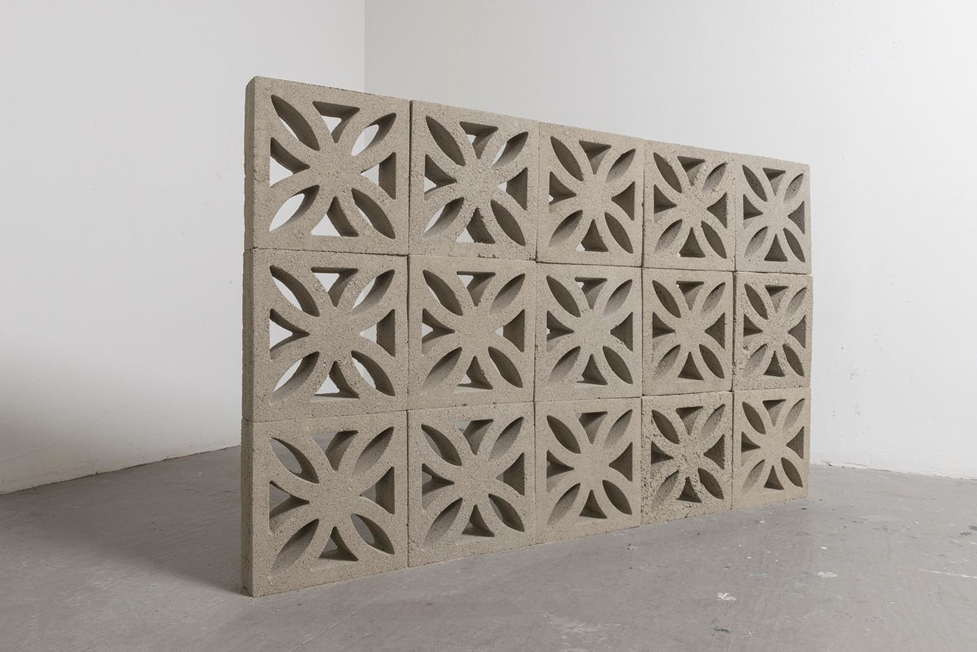 Mariana Ramos Ortiz, Breezeblocks I, sand, acrylic, 36" x 60" 2". Courtesy: the artist.