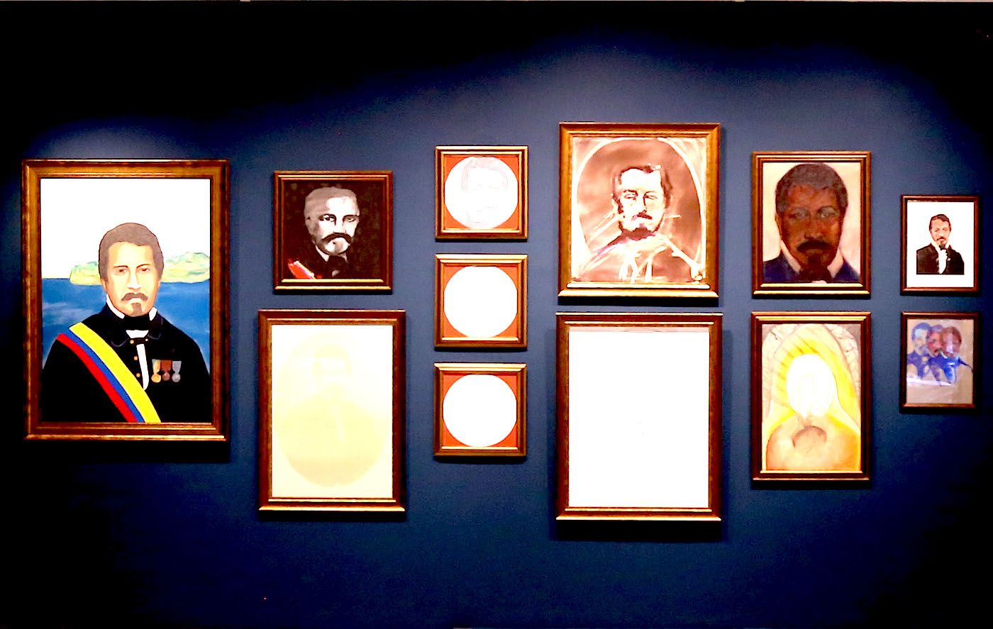 Panorama of works by: Wilson Díaz, José Horacio Martínez Méndez, Henry Salazar, Javier Mojica Madera, Carmenza Banguera Estupiñan, Fabio Melecio, Margarita Ariza Aguilar and Liliana Vergara at the exhibition "Sufficiently black?". Photo: Ana Luisa González.