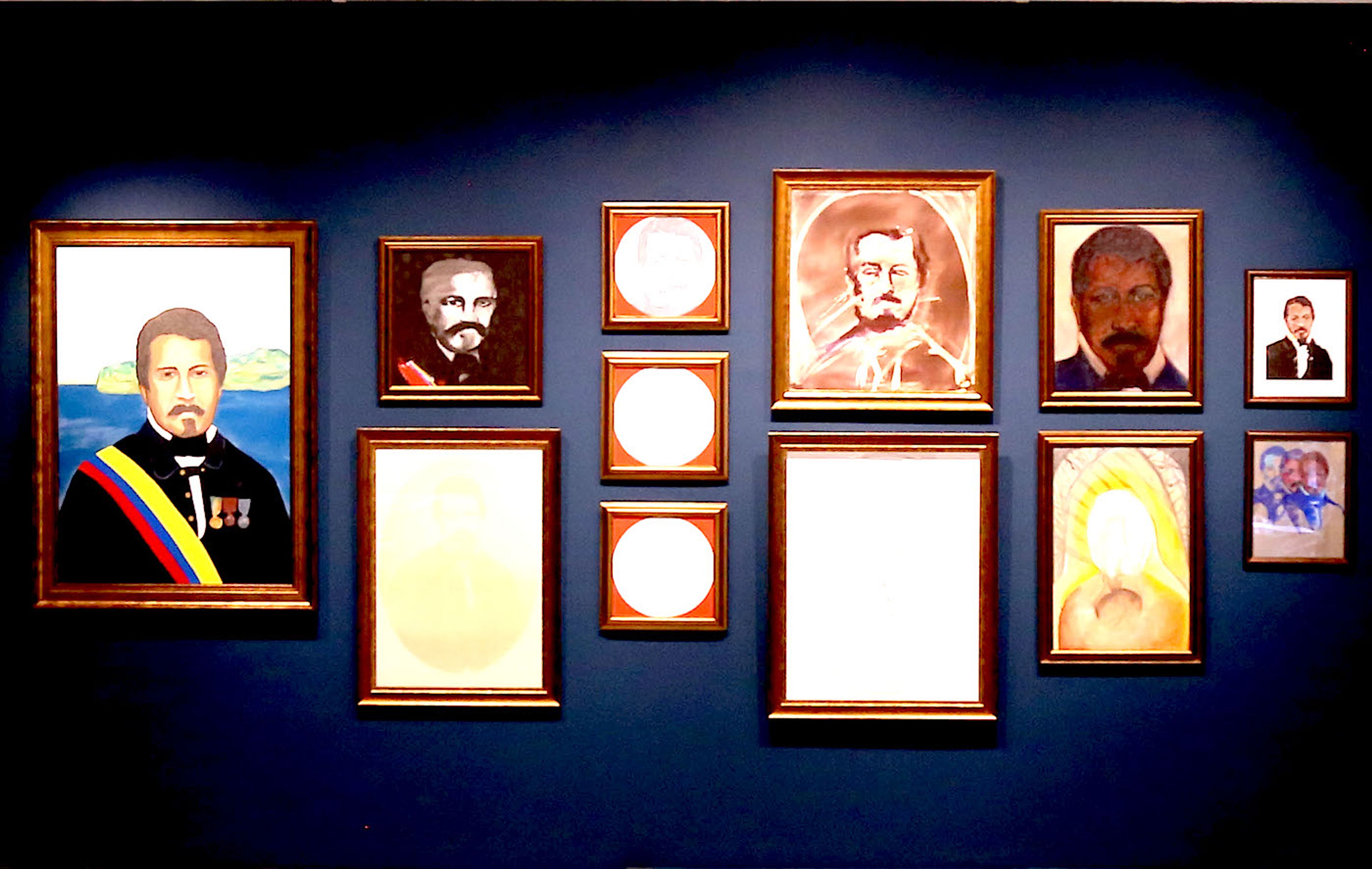 Panorama of works by: Wilson Díaz, José Horacio Martínez Méndez, Henry Salazar, Javier Mojica Madera, Carmenza Banguera Estupiñan, Fabio Melecio, Margarita Ariza Aguilar and Liliana Vergara at the exhibition "Sufficiently black?". Photo: Ana Luisa González.