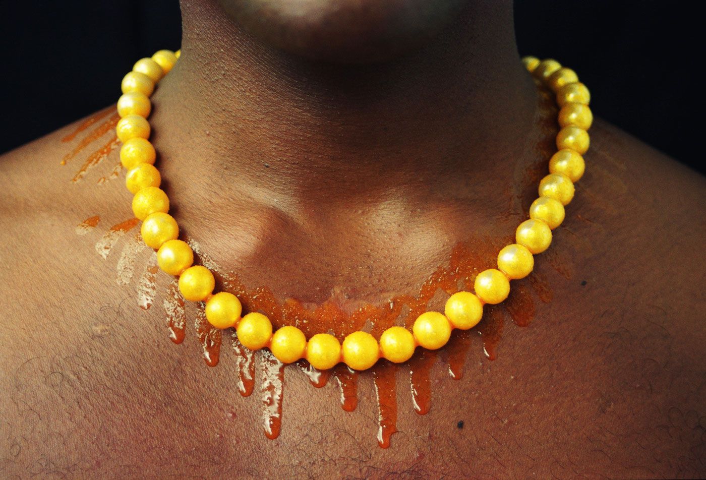 Ayrson Heráclito, Barrueco colar, 2005. Photograph printed with mineral pigments on Canson Rag Photographique106x160cm. Photo: Ayrson Heráclito. Courtesy of the Portas Vilaseca Gallery Collection.