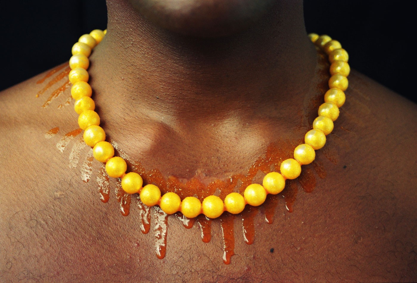 Ayrson Heráclito, Barrueco colar, 2005. Photograph printed with mineral pigments on Canson Rag Photographique106x160cm. Photo: Ayrson Heráclito. Courtesy of the Portas Vilaseca Gallery Collection.