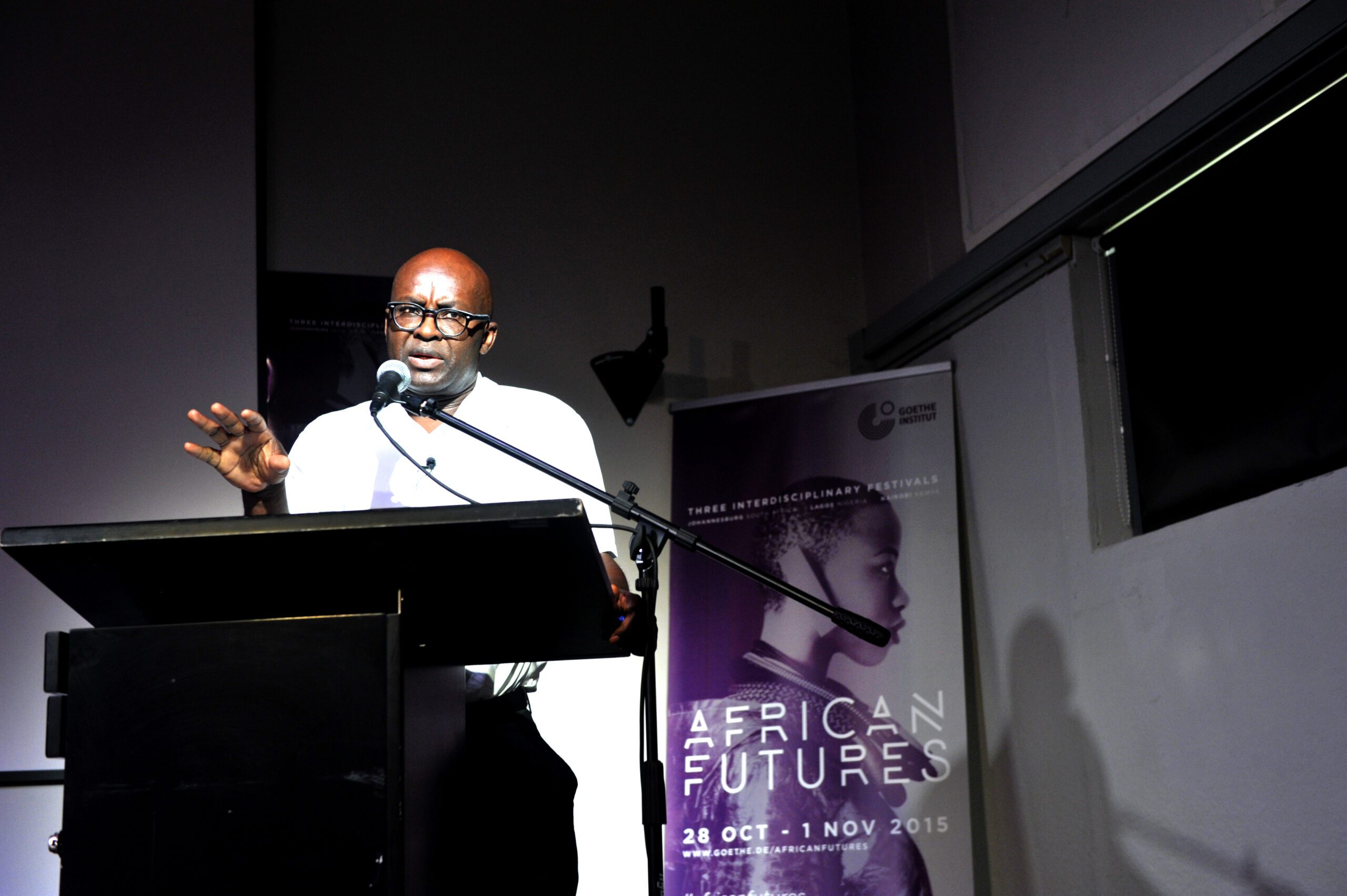 Achille Mbembe, African Futures Festival, 2015 © Goethe Institut Johannesburg. Photo: Lerato Maduna and Bhekikhaya Mabaso