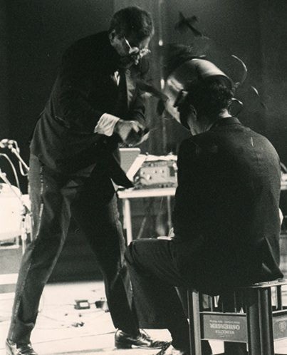 Ben Patterson's restaging of Nam June Paik's "One for the Violin," 1962, (Photo by Wolfgang Traeger, courtesy of the artist)