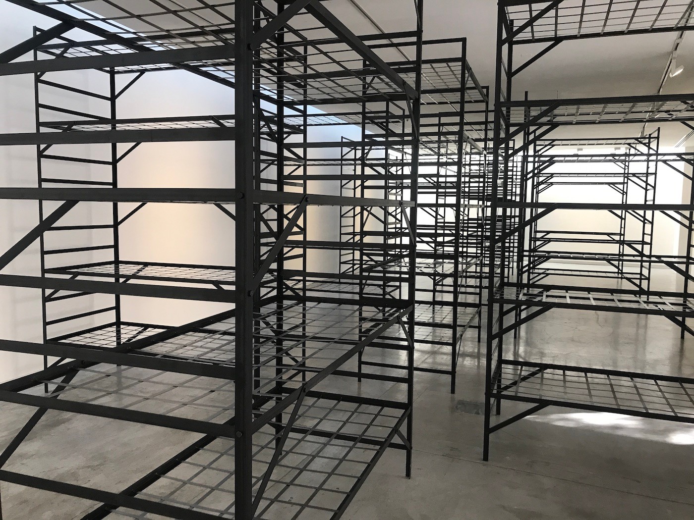 Mona Hatoum, Quarters, 2017. Installation view at Sharjah Biennial 15. Photo: C&.
