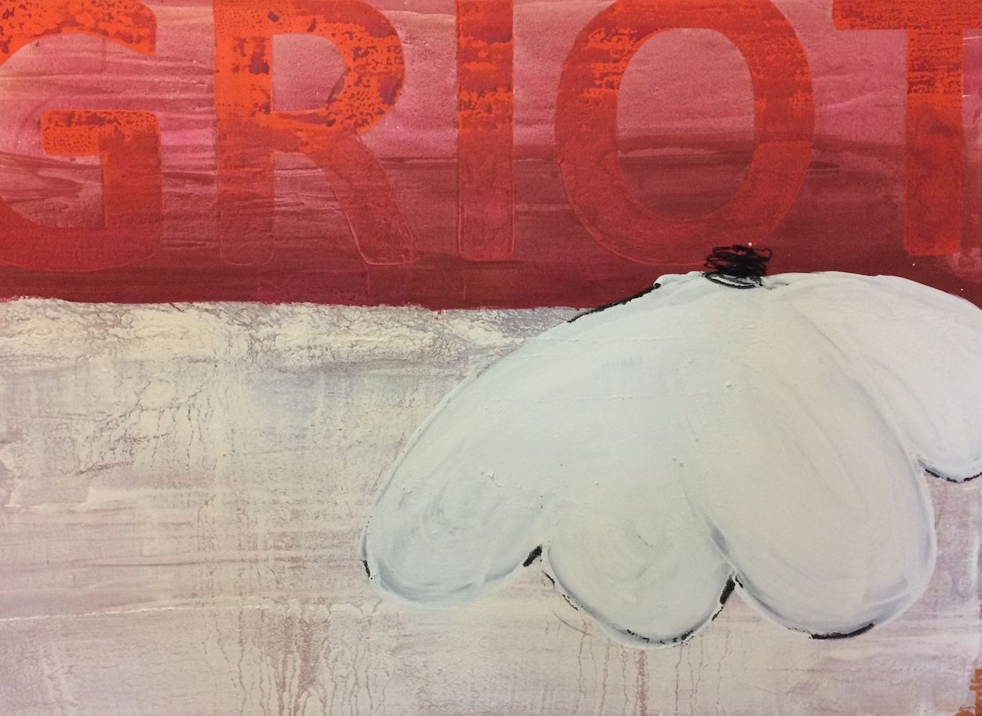 Daniel Kojo Schrade, Griot I, 2019. Oil, acrylic, charcoal on canvas 50 x 70 inches. Courtesy the artist.