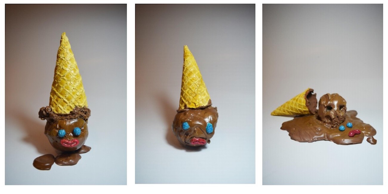 Carmenza Banguera, Stories created by cretinous parents to explain the world presents: Hombres de chocolate (Chocolate men), 2018. 45th Salon of National Artists, Bogota, Colombia, 2019. Courtesy of the artist.