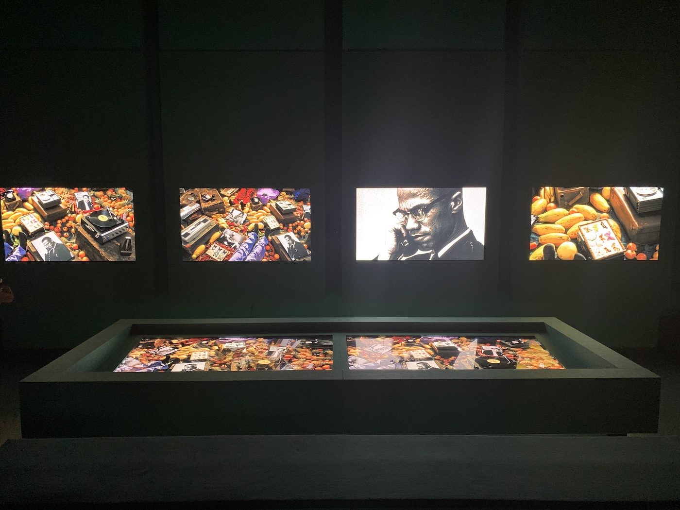 John Akomfrah. Installation View of National Pavilion of Great Britain, 60th Venice Biennale. Photo: C&