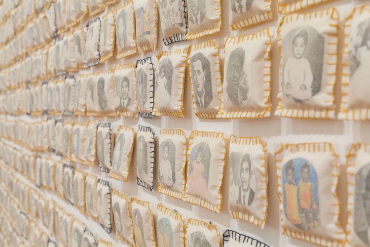 Rosana Paulino, “Wall of Memory”, 1994-2015. Permanent collection of the Pinacoteca do Estado de São Paulo. Gifted by the Pinacoteca Art and Culture Association – APAC, 2016. Photo: Isabella Matheus / Pinacoteca.