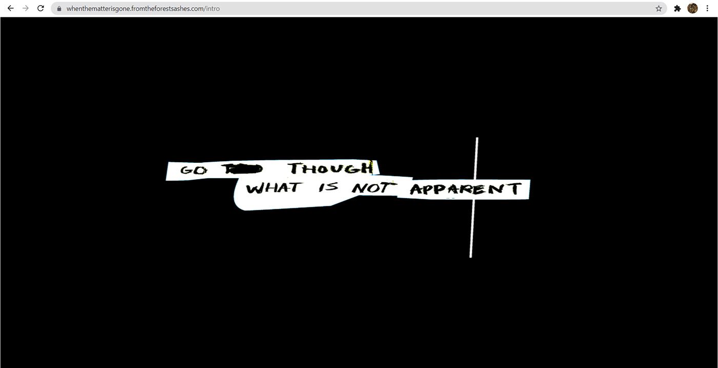 Excerpt of the virtual game When the matter is gone (2021), about the different ways of dying.