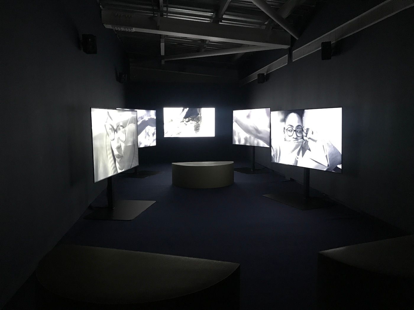 John Akomfrah, Becoming Wind (Detail). Installation view at Sharjah Biennial 15. Photo: C&.