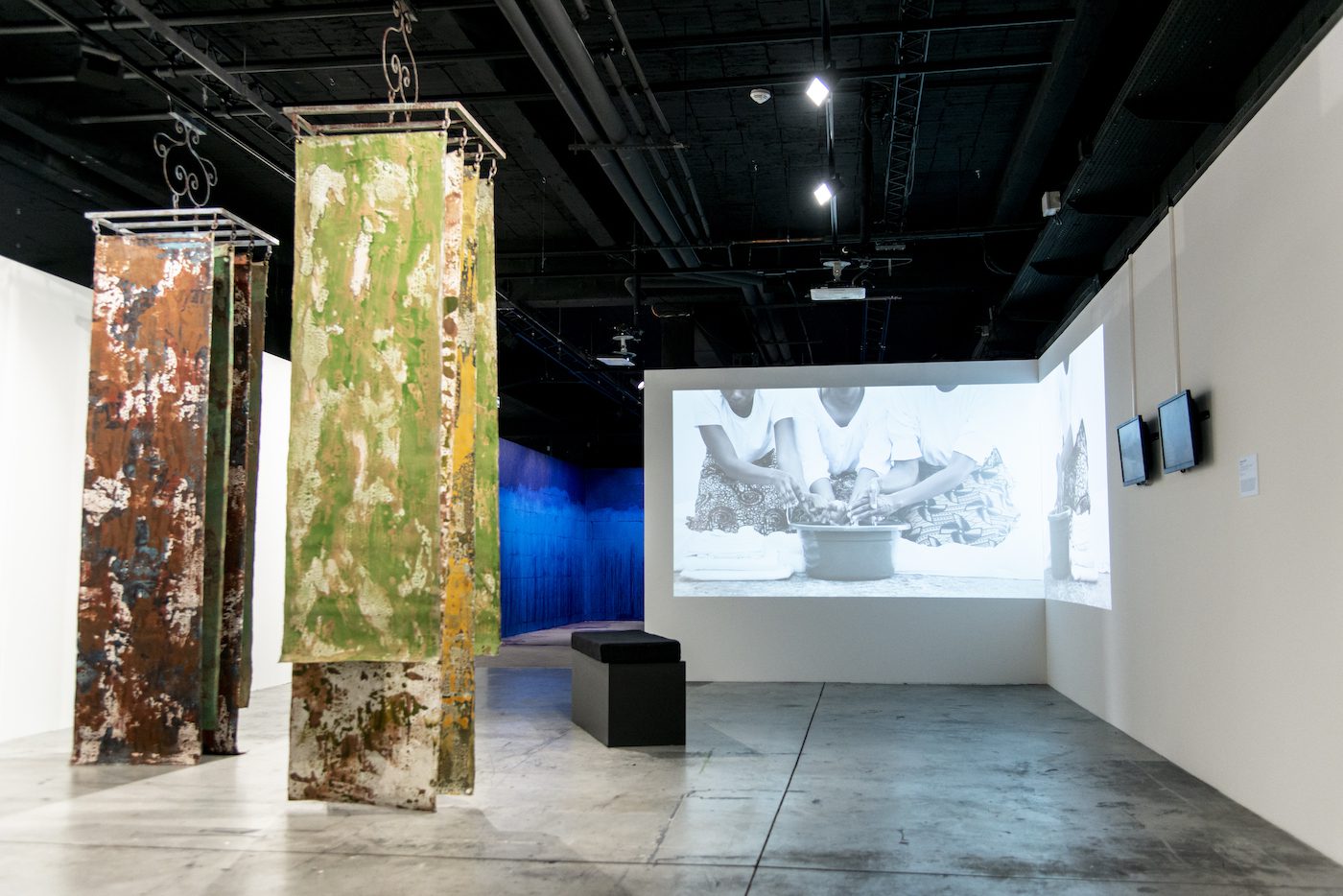 Installation View of „Sensitive Materials“ at La Condition Publique in Roubaix curated by the artist collective EXIT FRAME.