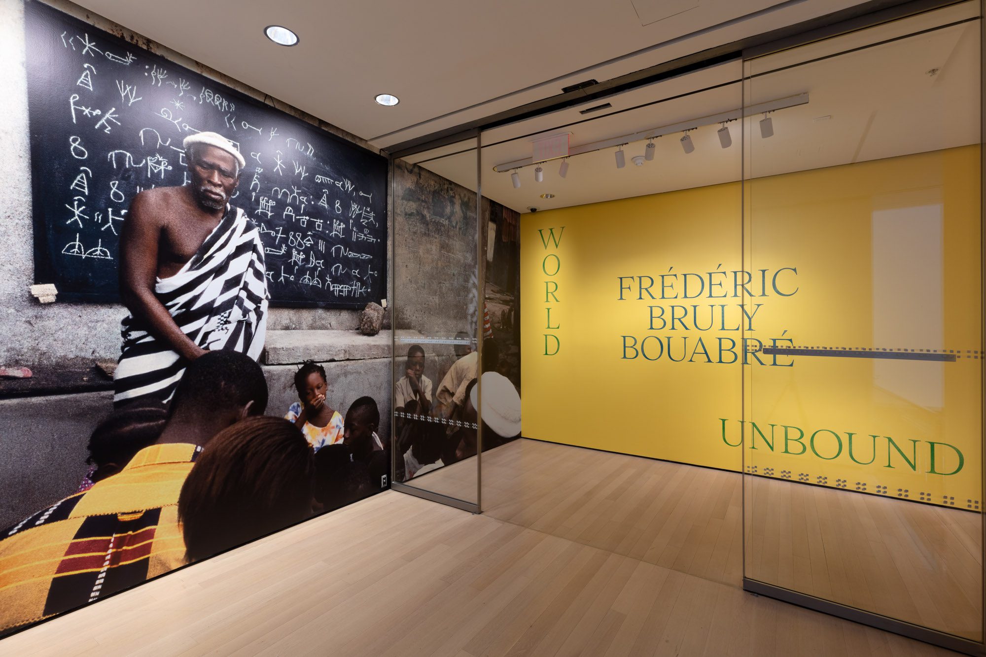 Installation view of Frédéric Bruly Bouabré: World Unbound, The Museum of Modern Art, New York, March 13, 2022 – August 13, 2022. © 2022 The Museum of Modern Art. Photo: Robert Gerhardt