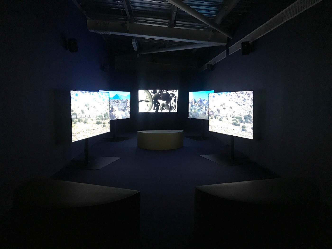 John Akomfrah, Becoming Wind (Detail). Installation view at Sharjah Biennial 15. Photo: C&.