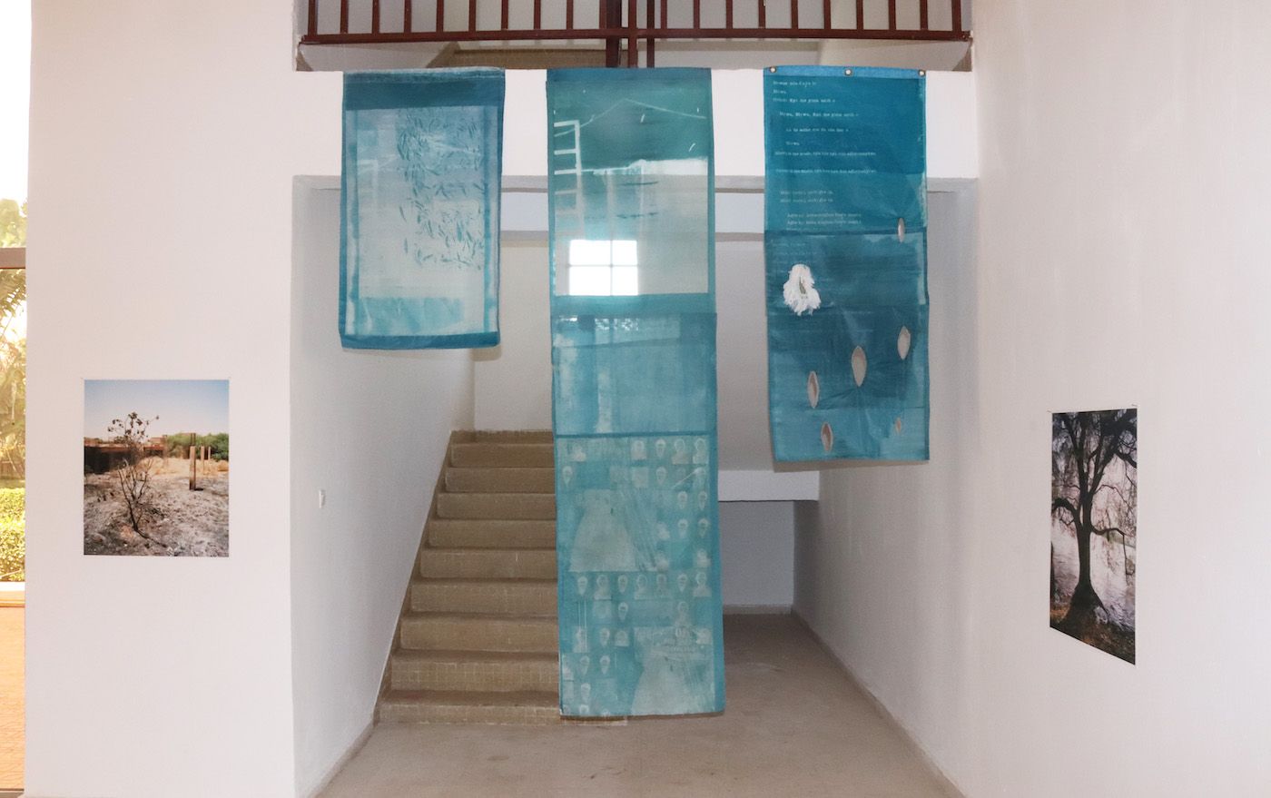 Installation shot at Memorial Modibo Keita, from the left, work by Muhammad Salah, Annie-Marie Akussah and Muhammad Salah.Photo by Annie-Marie Akussah