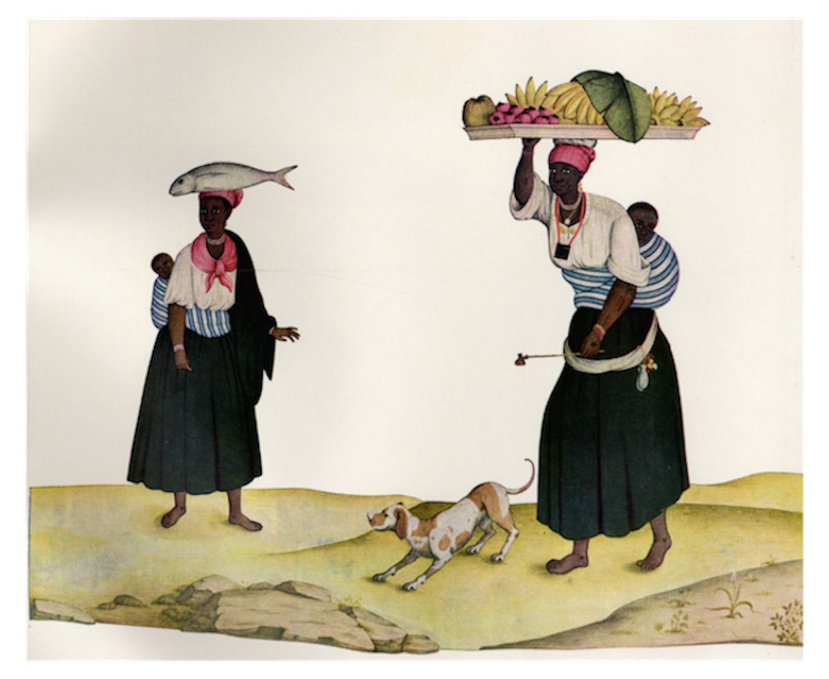 Carlos Juliao, Market Woman or Hawkers, Rio de Janeiro, Brazil, ca. 1770, in: Slavery Images: A Visual Record of the African Slave Trade and Slave Life in the Early African Diaspora, juliao09, metadata by Jerome Handler and Michael Tuite, 2019.