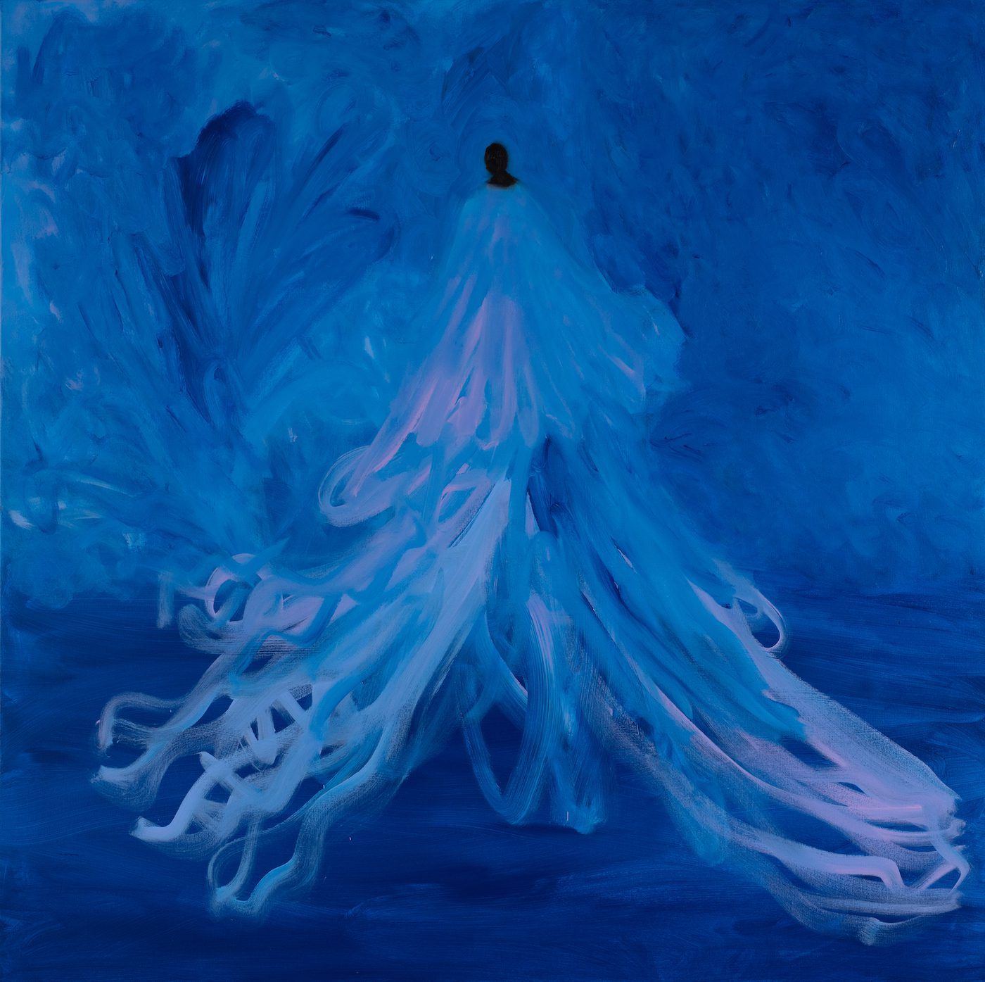 Ruth Ige, Don’t hide your glory, 2022 122 x 122cm. Acrylic on canvas © Ruth Ige. Courtesy of Stevenson, Amsterdam/ Cape Town / Johannesburg