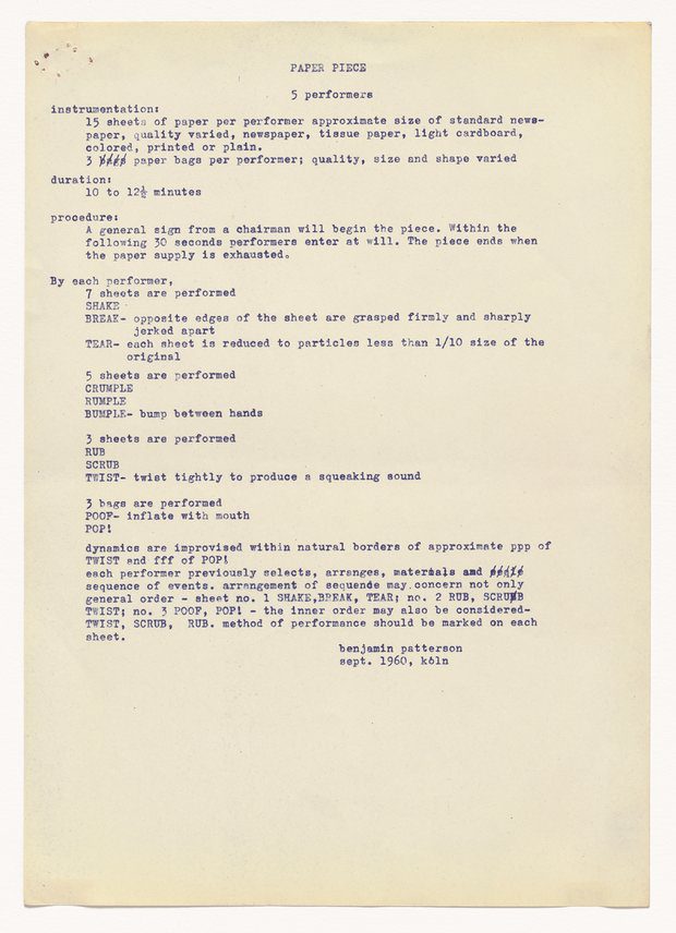 Patterson’s notes for Paper Piece. Photograph: Museum of Modern Art, New York