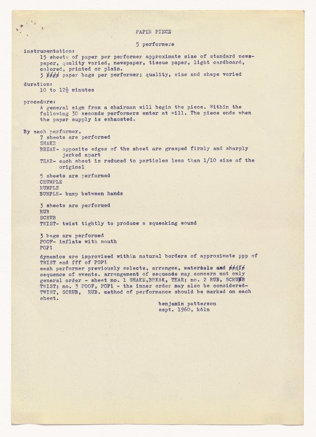 Patterson’s notes for Paper Piece. Photograph: Museum of Modern Art, New York
