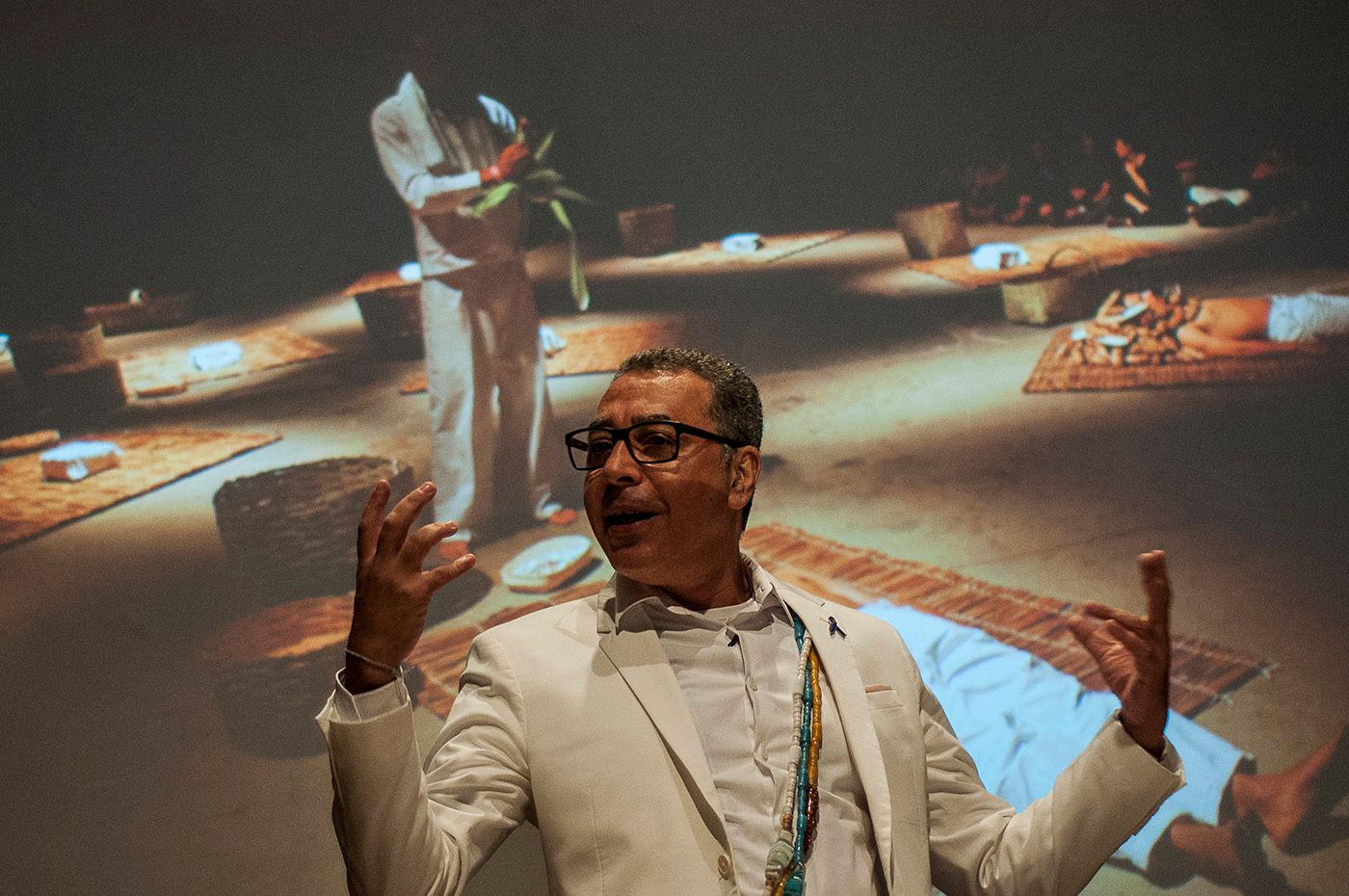 Fazendo e falando comida de santo, 2017, Ayrson Heráclito, Negros Indícios Exhibition​. Photo: Barbara Cunha