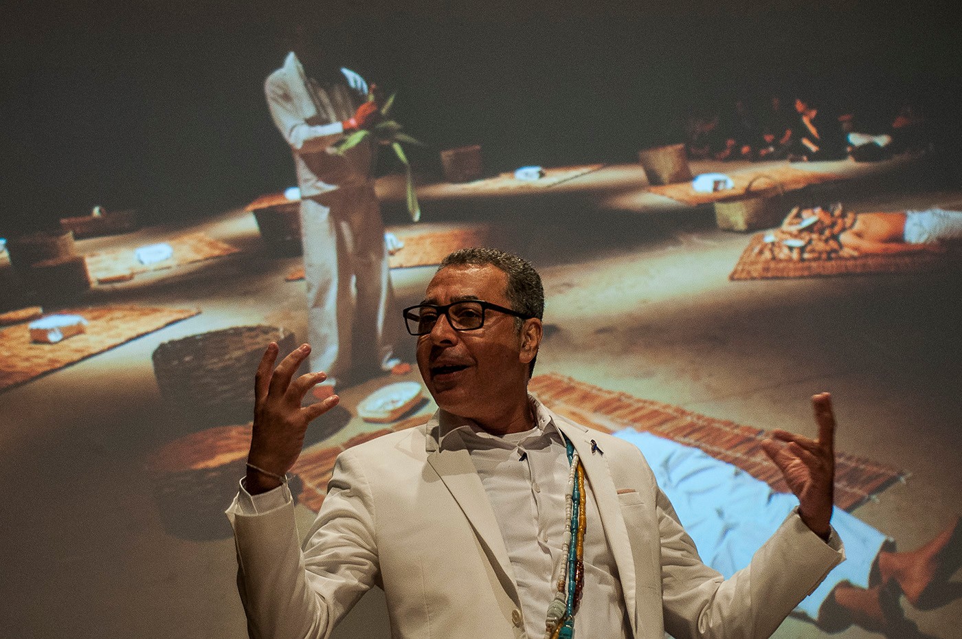 Fazendo e falando comida de santo, 2017, Ayrson Heráclito, Negros Indícios Exhibition. Photo: Barbara Cunha