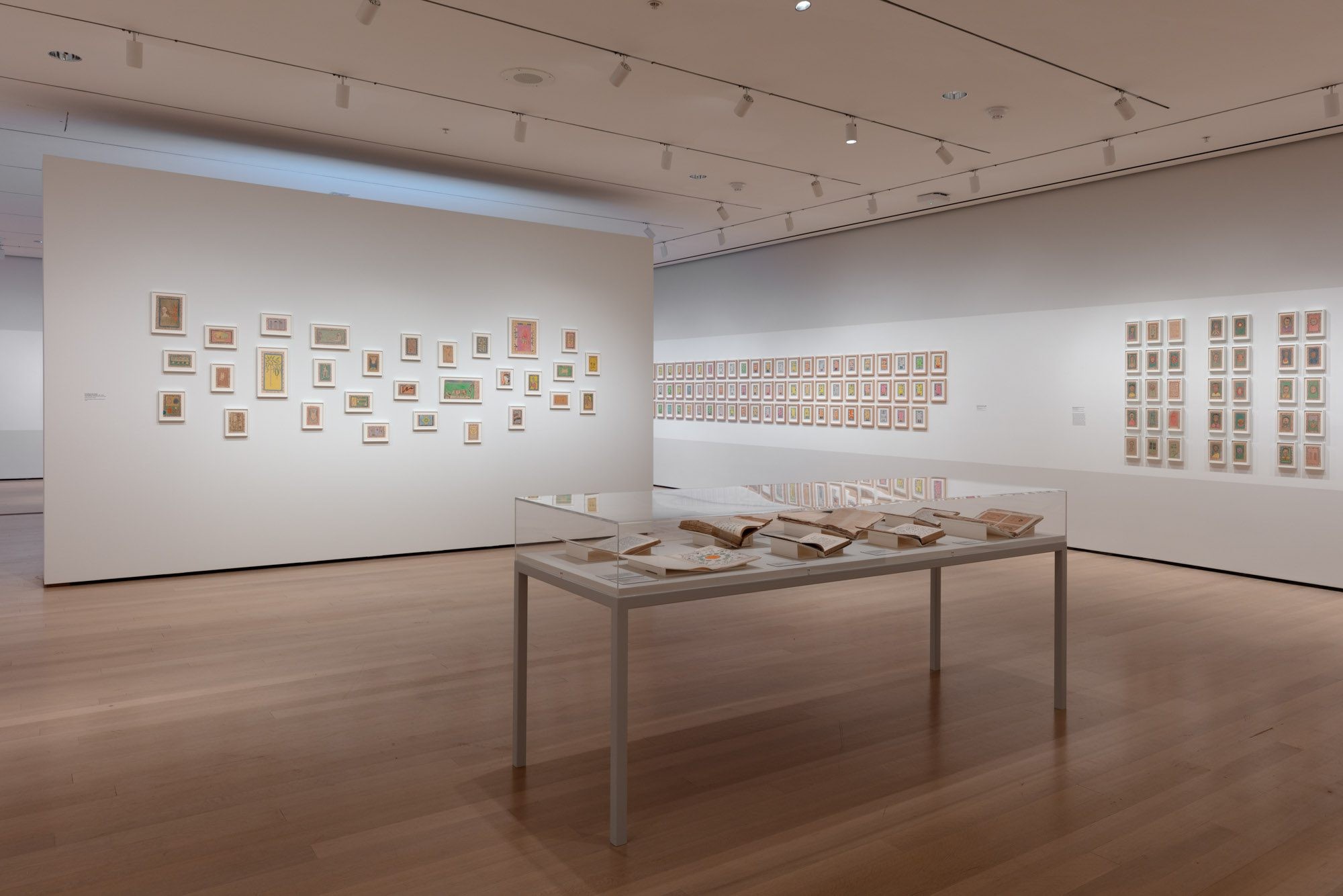 Installation view of Frédéric Bruly Bouabré: World Unbound, The Museum of Modern Art, New York, March 13, 2022 – August 13, 2022. © 2022 The Museum of Modern Art. Photo: Robert Gerhardt