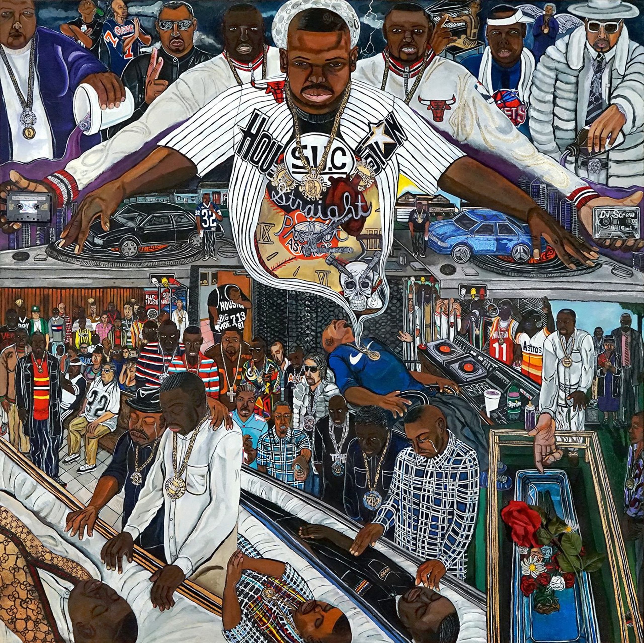 El Franco Lee, II, DJ Screw in Heaven 2, 2016. Neon bulb and single-channel audio, 3:04 minutes, 60 x 60 inches. Image and work courtesy the artist.