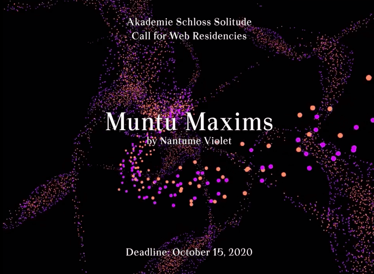 Call for Web Residencies No 13: Muntu Maxims