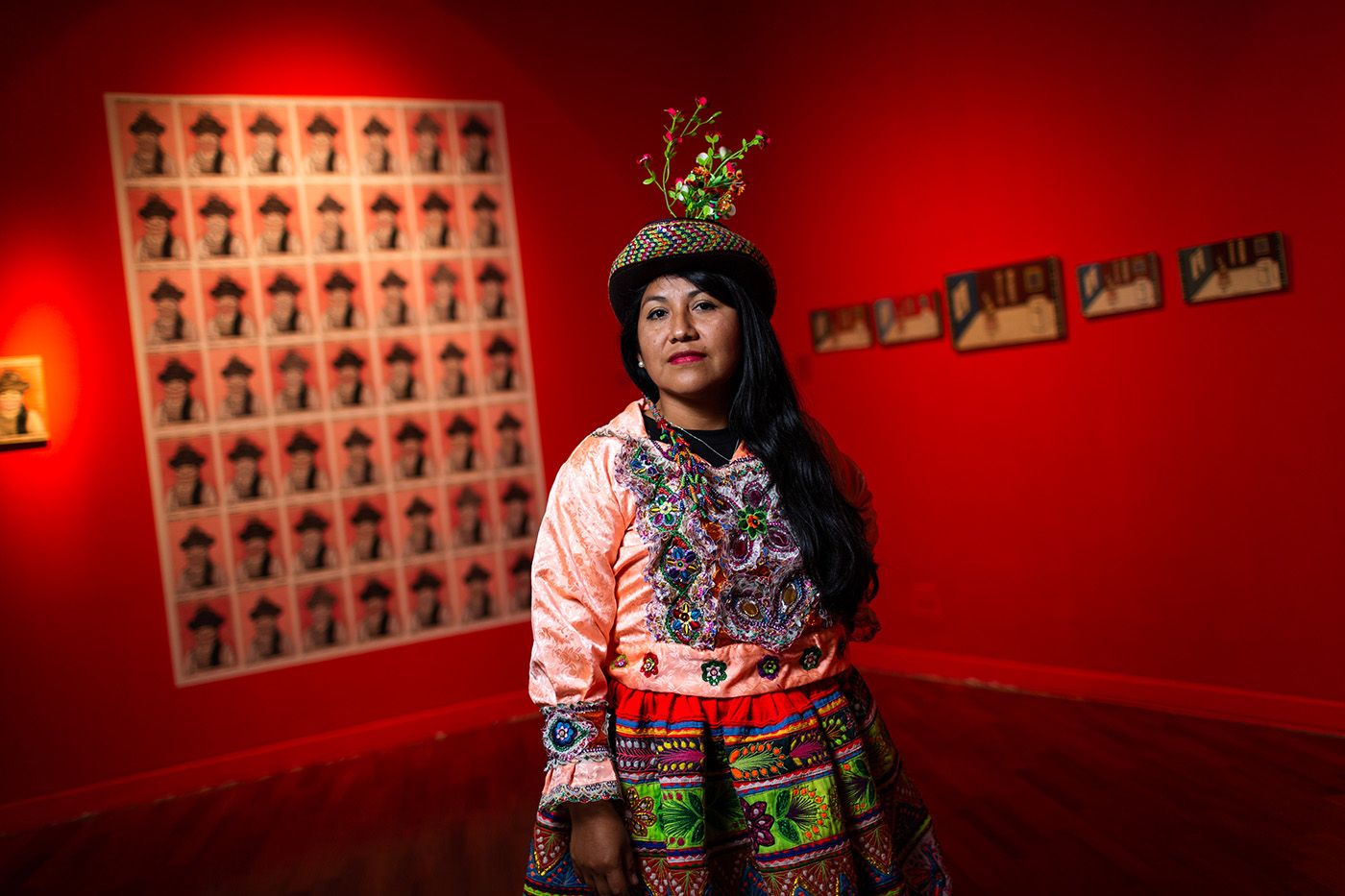 Portrait of Venuca at the ICPNA Miraflores Gallery, 2022. Photo: Victor Idrogo | ICONICA