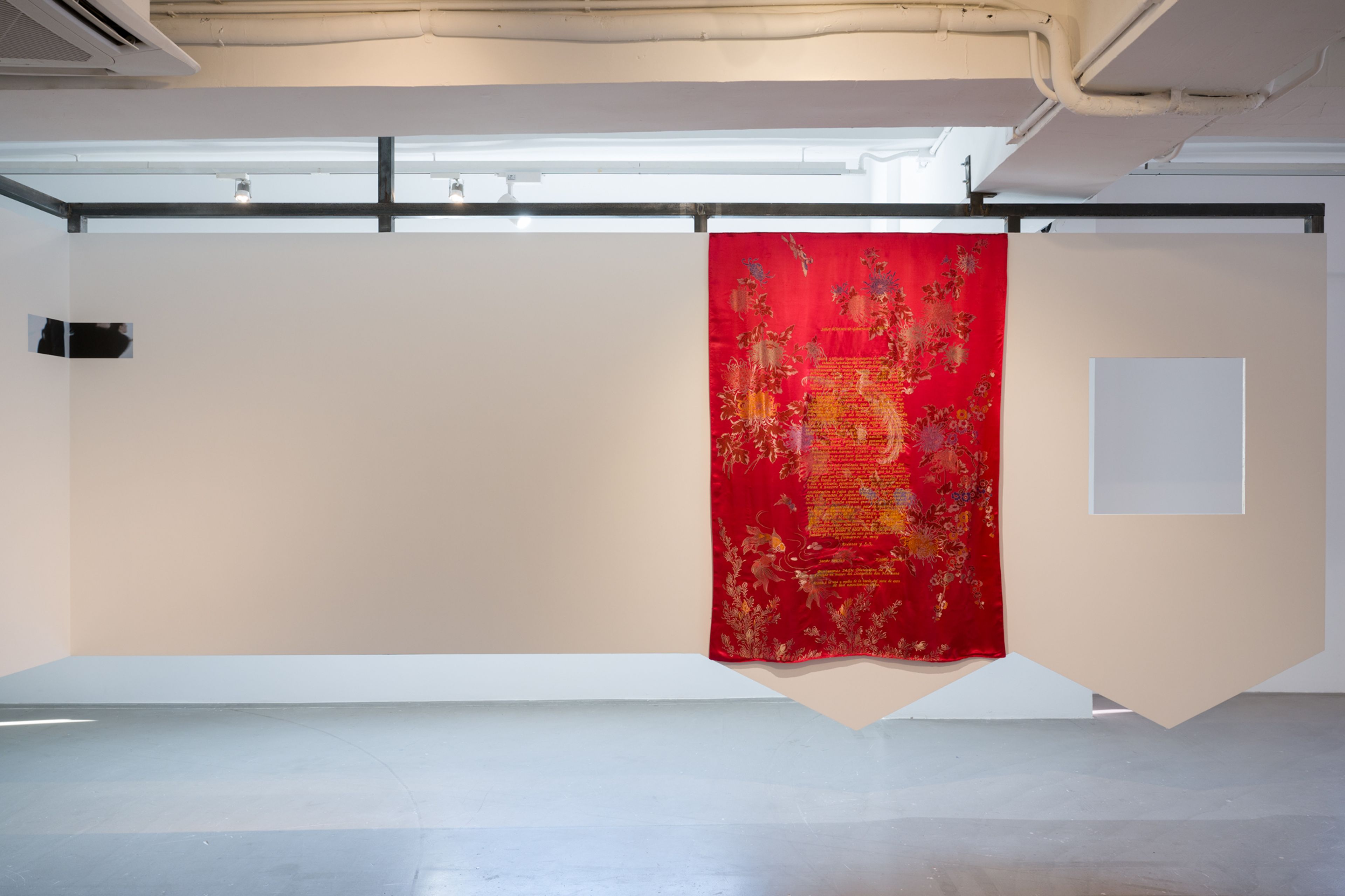 Installation view of ‘How to be Happy Together?’ with the work Sección Administrativa, Versión 1&amp;2, Mimiam Hsu, Para Site, Hong Kong, 2024. Photo: Felix SC Wong.