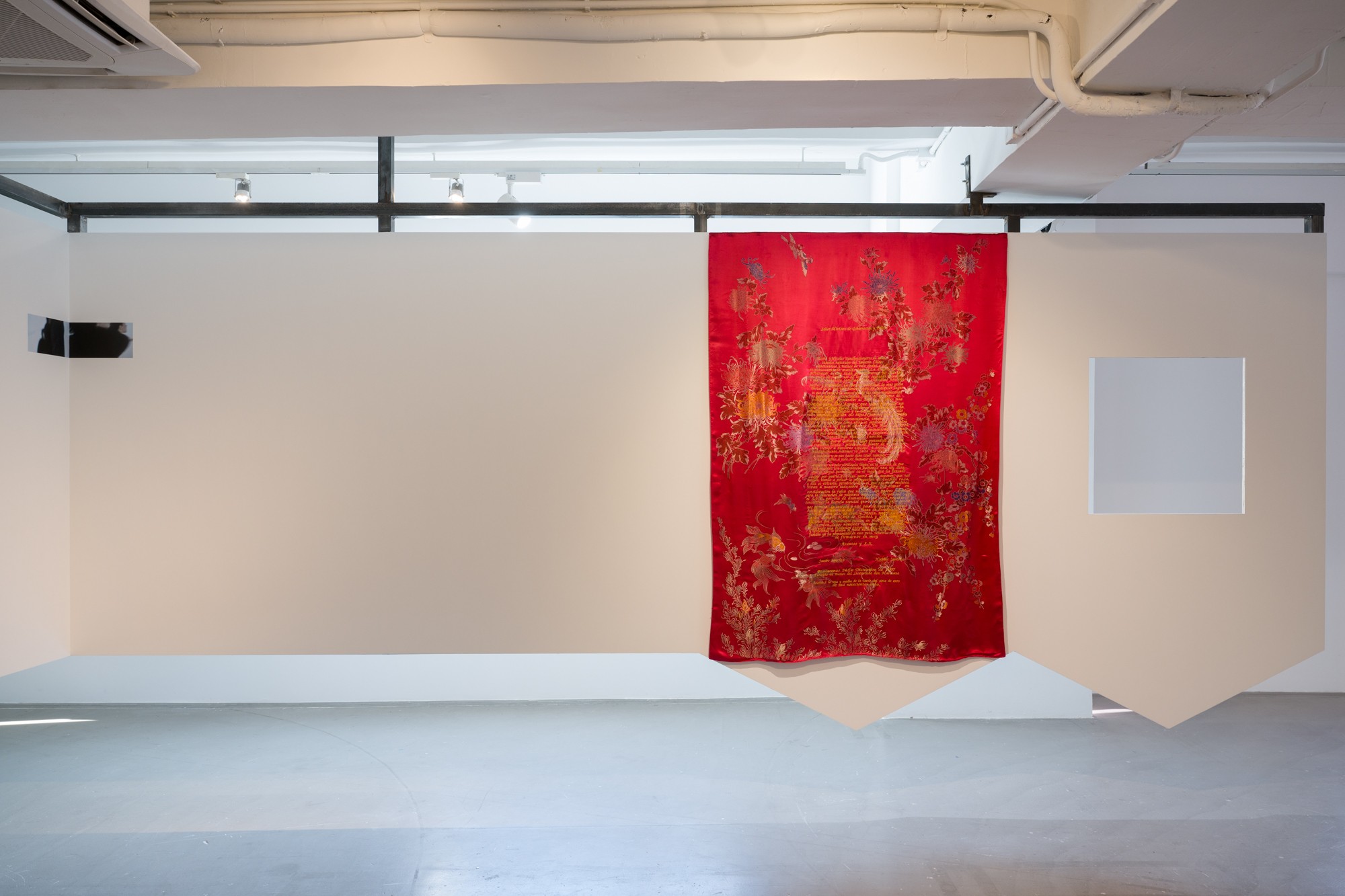 Installation view of ‘How to be Happy Together?’ with the work Sección Administrativa, Versión 1&2, Mimiam Hsu, Para Site, Hong Kong, 2024. Photo: Felix SC Wong.