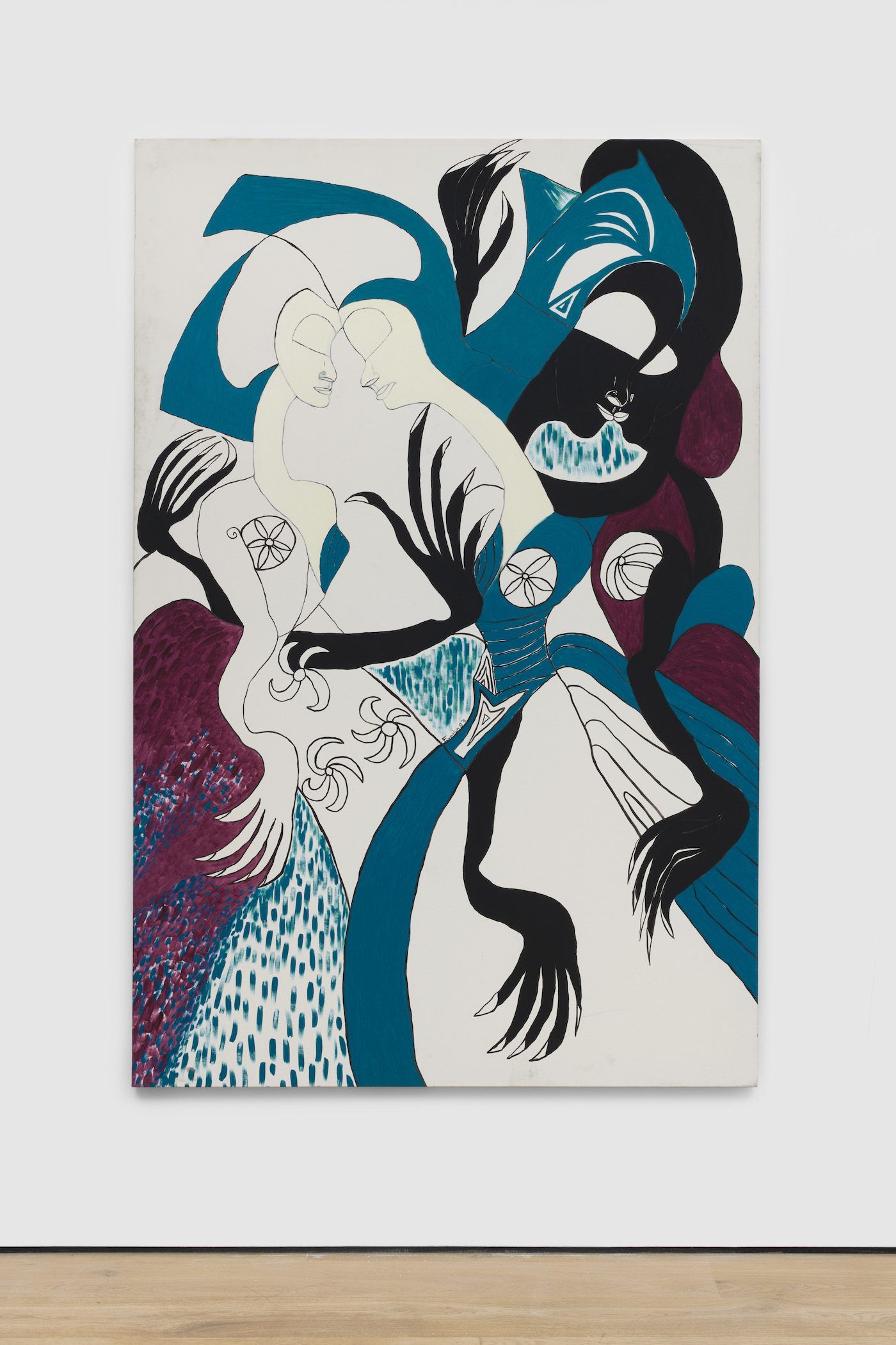 Everlyn Nicodemus, Vi Kvinnor – Åkersberga (We Women – Åkersberga), 1983. Oil on canvas, 195.5 x 129 cm. Courtesy of the artist and Richard Saltoun Gallery