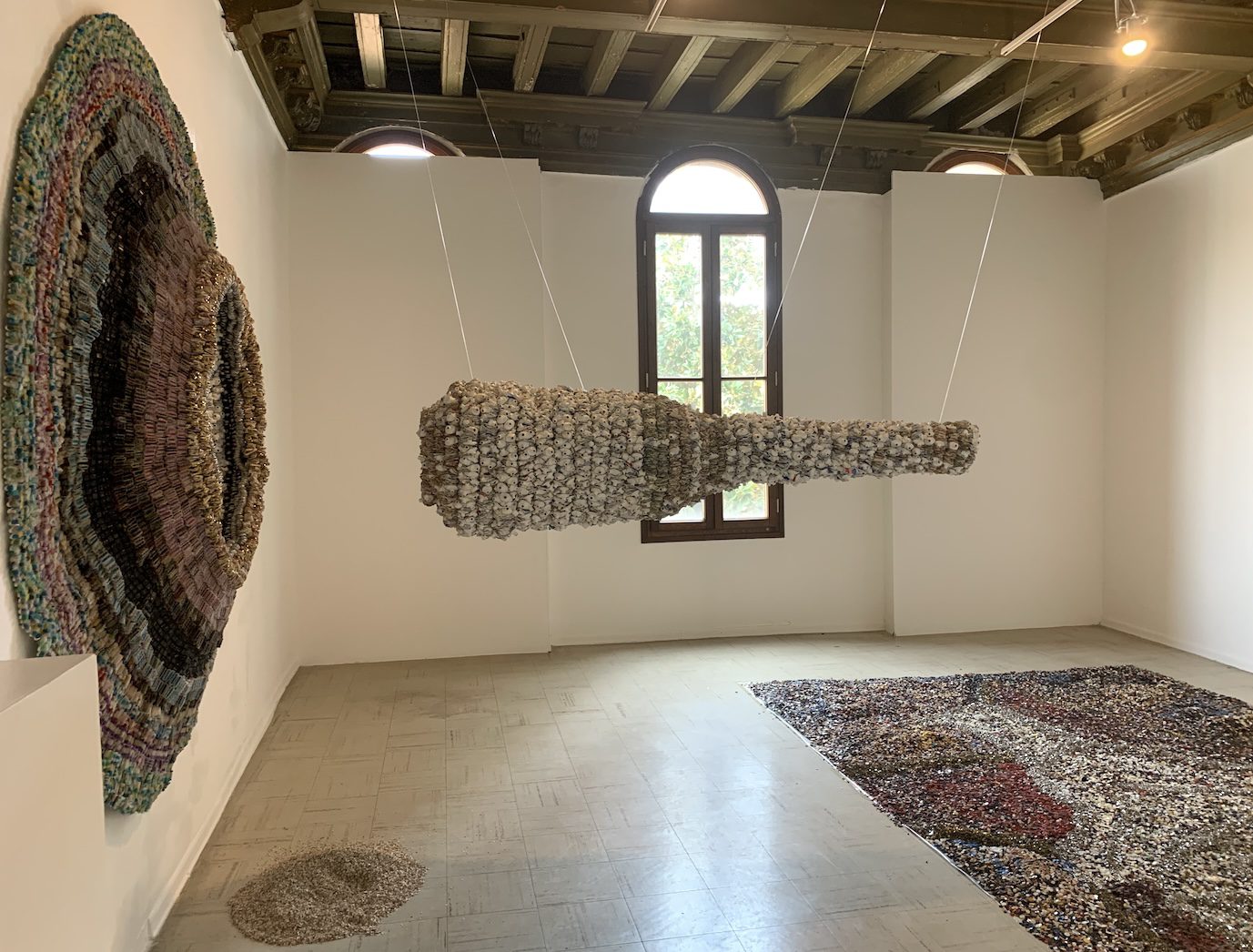 Moffat Takadiwa. Installation View of National Pavilion of Zimbabwe, 60th Venice Biennale. Photo: C&amp;