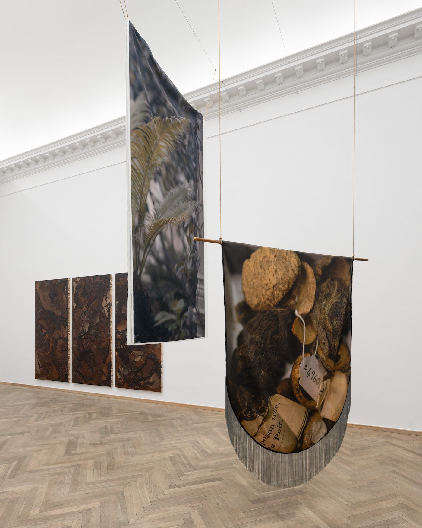 Shiraz Bayjoo, Tangena Ordeal, 2022. Split-architecture 2, 2023.
Linda Lamignan, Petroleum Landscapes: If we let it burn, 2023. Detail, Seeds and Souls, Kunsthal Charlottenborg, 2023. Courtesy of the artist. Photo by David Stjernholm.