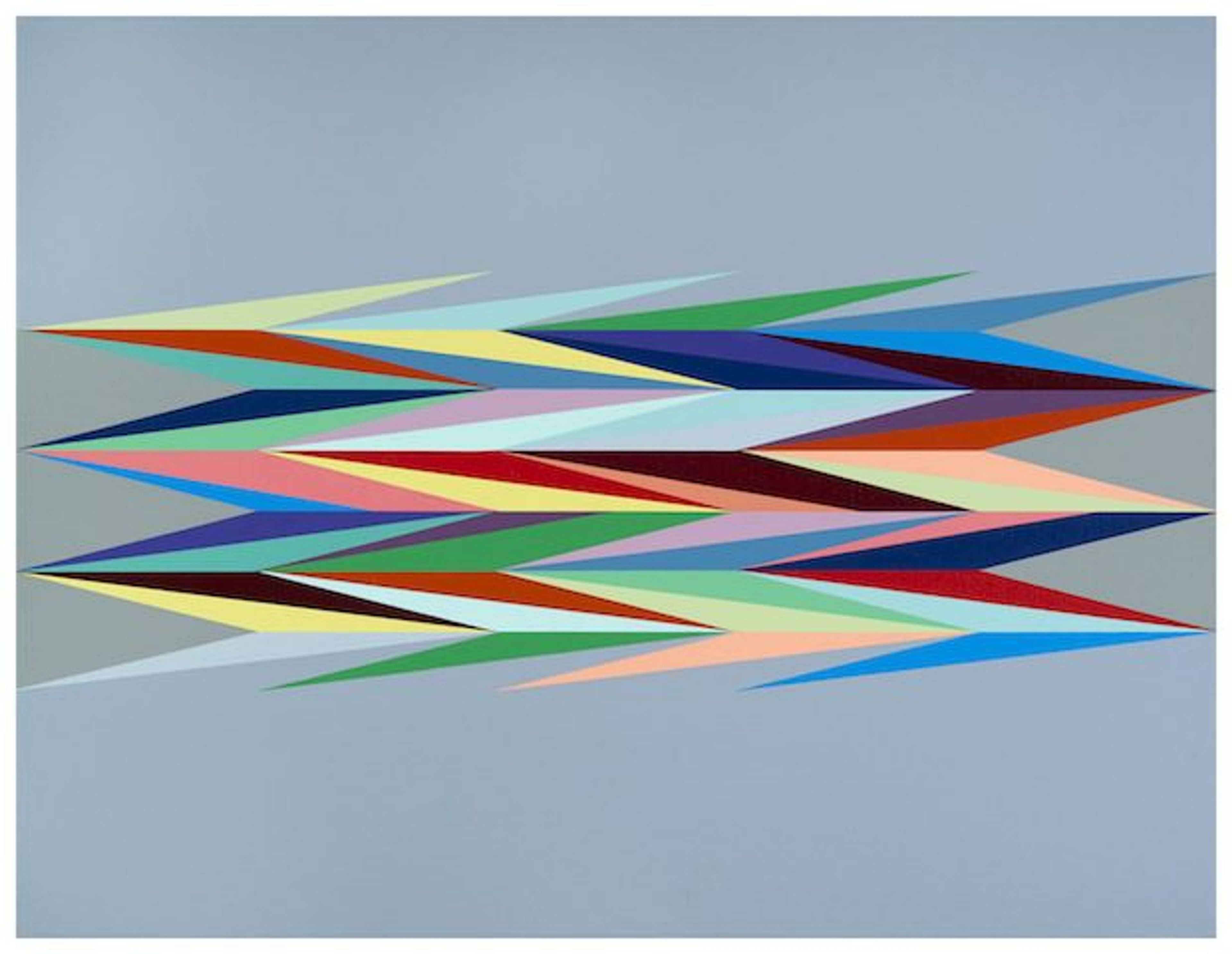 Odili Donald Odita, Super Charge 4 2014 Acrylic on canvas 51.2 x 66.7cm © Odili Donald Odita Courtesy Stevenson, Cape Town/Johannesburg Photo: Mario Todeschini