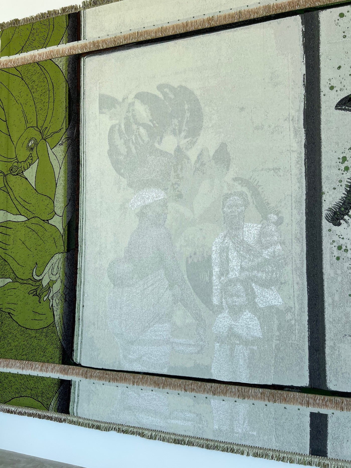 Patricia Kaersenhout, Of Palimpsests and Erasures, 2022. (Detail) Installation view at Sharjah Biennial 15. Photo: C&.