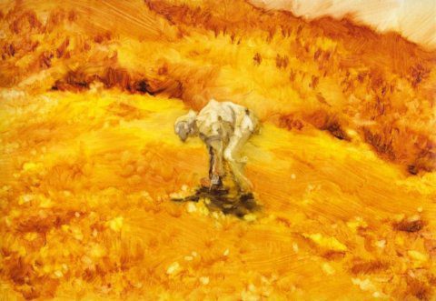 Sarah Biggs, Gathering (2014) Oil on Paper 200 x 290