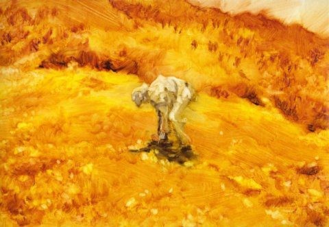 Sarah Biggs, Gathering (2014) Oil on Paper 200 x 290