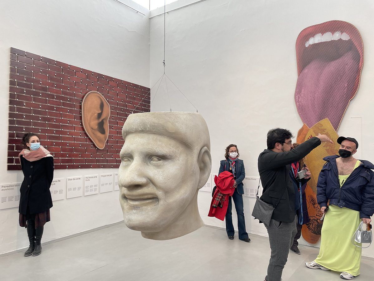 Jonathas de Andrade, With the heart coming out of the mouth at the, 2022. Installation view of the Brazilian Pavilion. Photo: C&