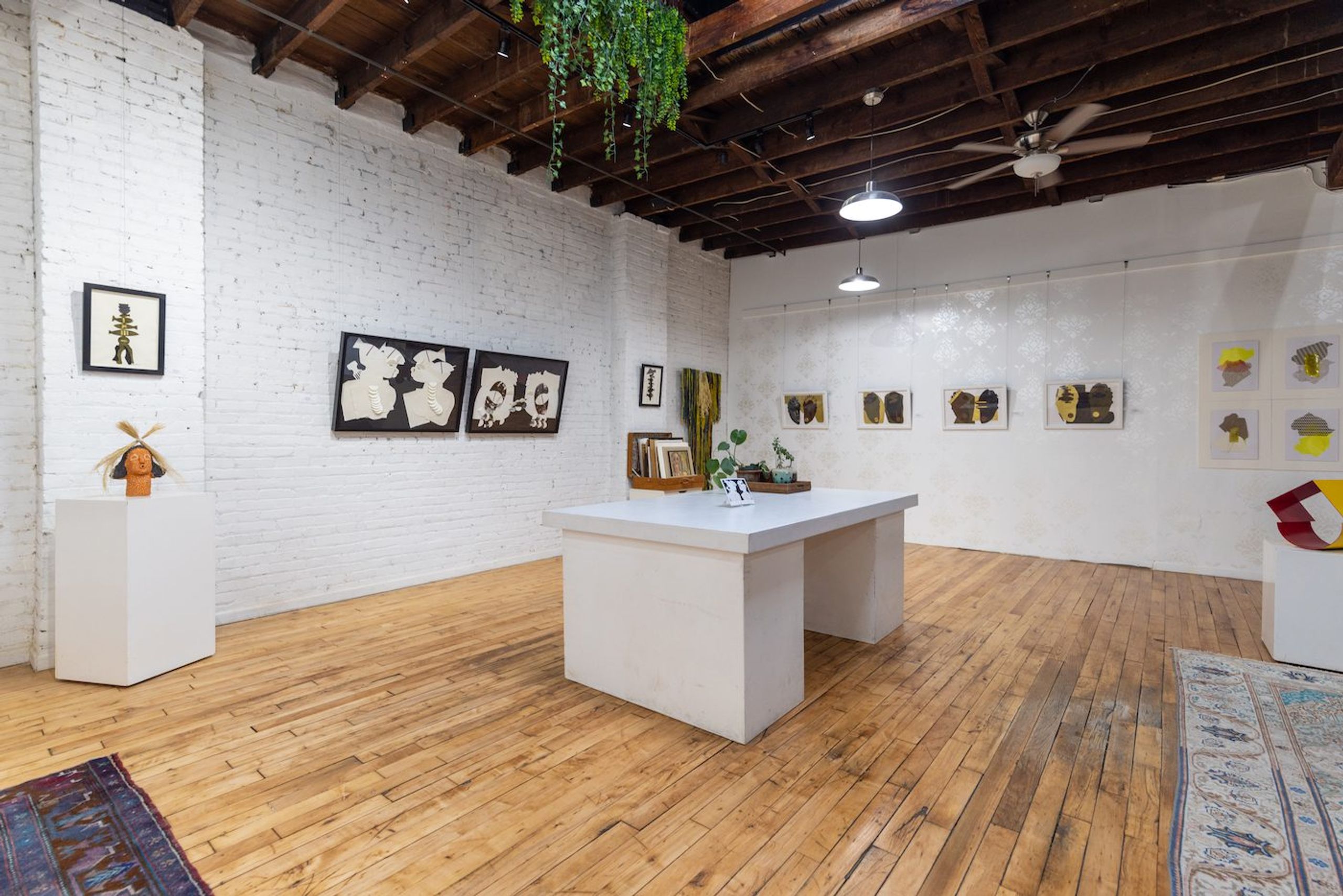 Installation View, Maliza Kiasuwa "Art as a weapon". Courtesy Morton Fine Art. Photo credit: Jarrett Hendrix.