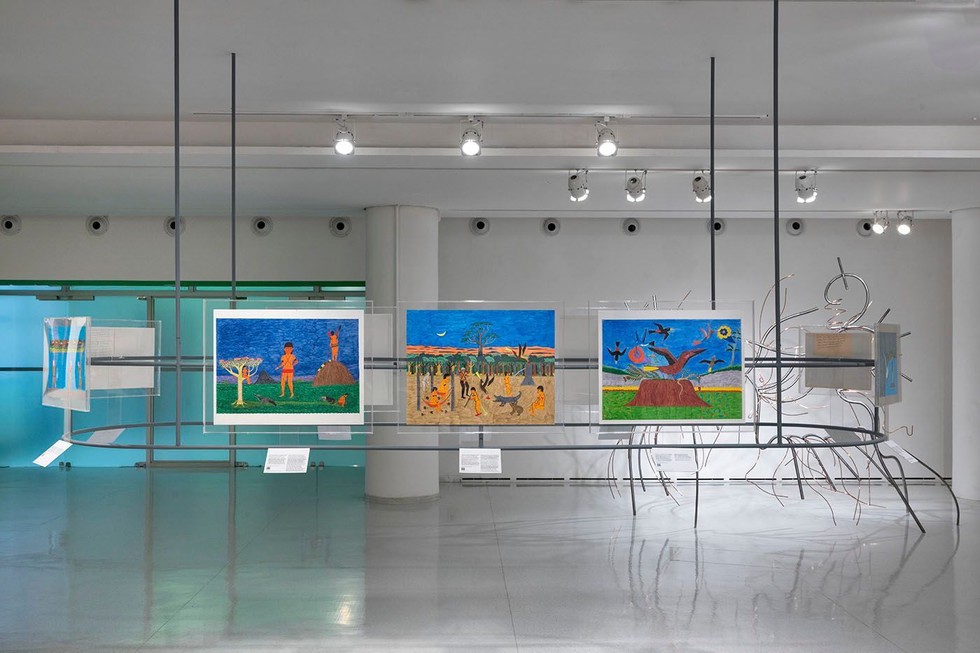 View of works by Joseca Mokahesi Yanomami at the 38th Panorama of Brazilian Art: 1000º, São Paulo Museum of Modern Art. Photo: Ruy Teixeira