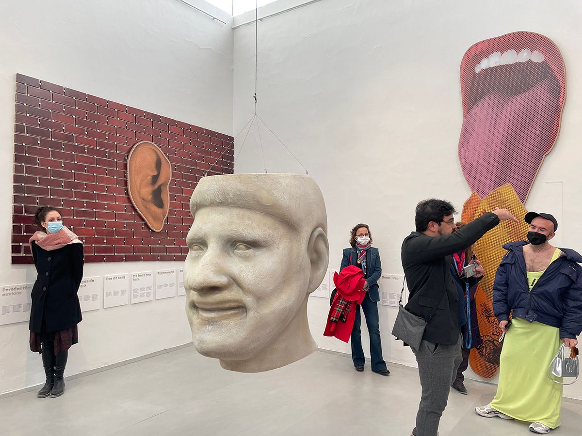 Exhibition view of With the heart coming out of the mouth at the 2022 Brazilian Pavilion.