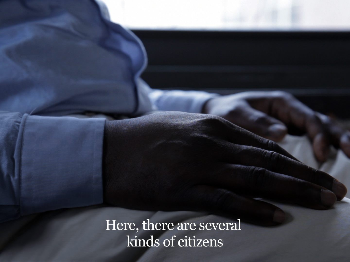 Bouchra Khalili Speeches-Chapter 3: Living Labour 2013 Digital film, 25' From The Speeches Series, a video trilogy. Video still. Courtesy of the artist and Galerie Polaris, Paris.