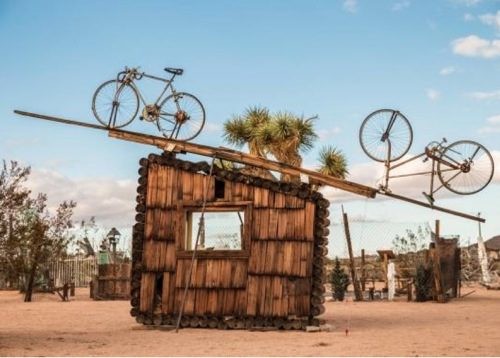 Noah Purifoy No Contest (bicycles), 1991 Assemblage sculpture 168 x 252 x 24 in. Noah Purifoy Foundation © Noah Purifoy Foundation Photo © Fredrik Nilsen