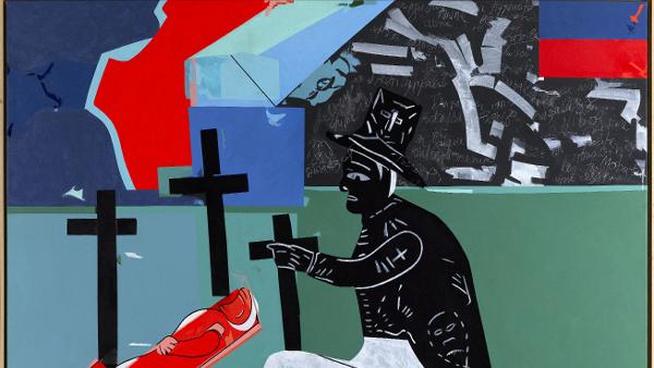  Hervé Télémaque, Le Voyage d’Hector Hyppolite en Afrique, 2000, acrylic on canvas, 162 x 243 cm. © Paris, musée d’Art moderne / Roger-Viollet © Adagp, 2014