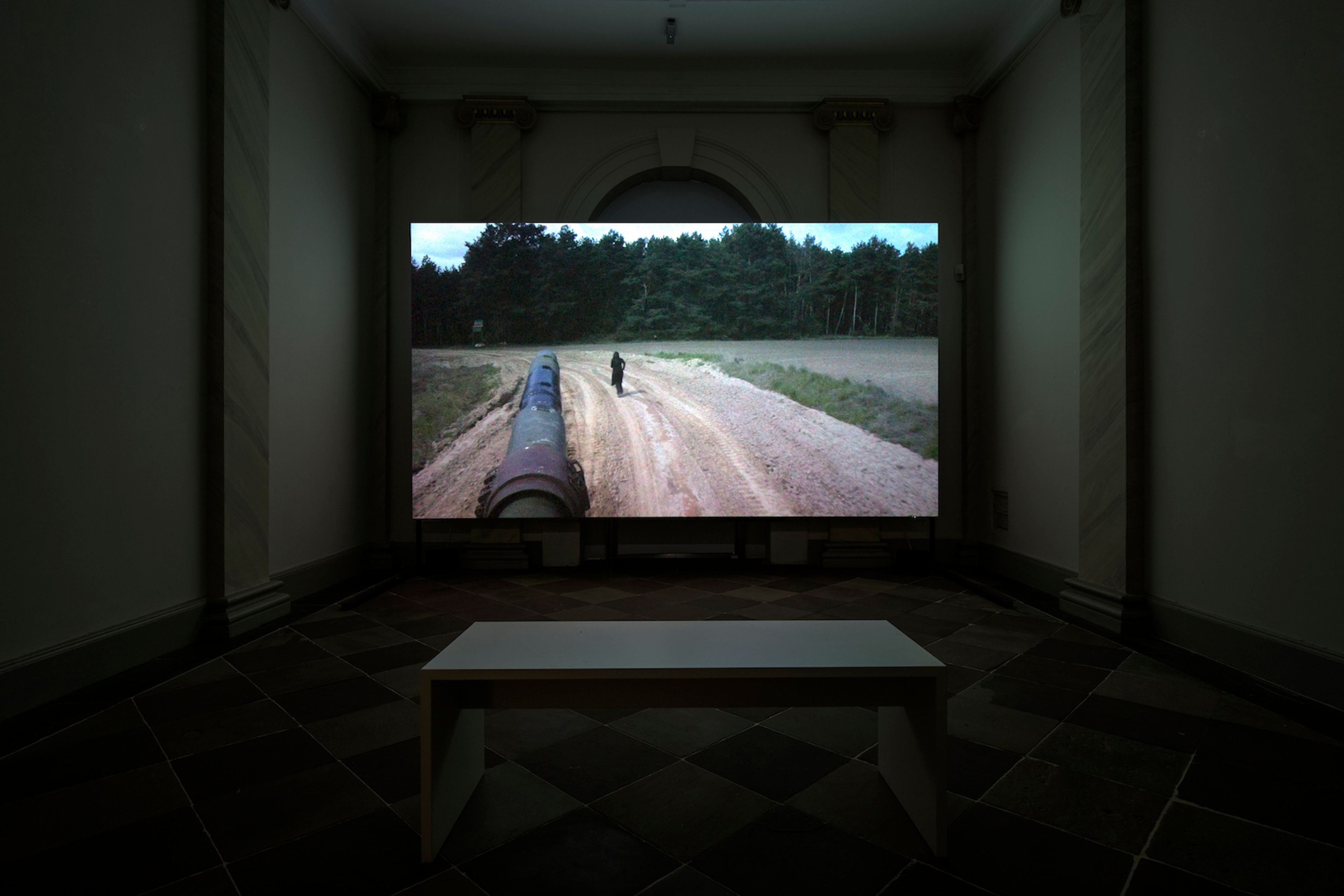 Regina José Galindo, La sombra (Der Schatten), 2017, Video, Installationsansicht, Palais Bellevue, Kassel, documenta 14, Foto: Daniel Wimmer