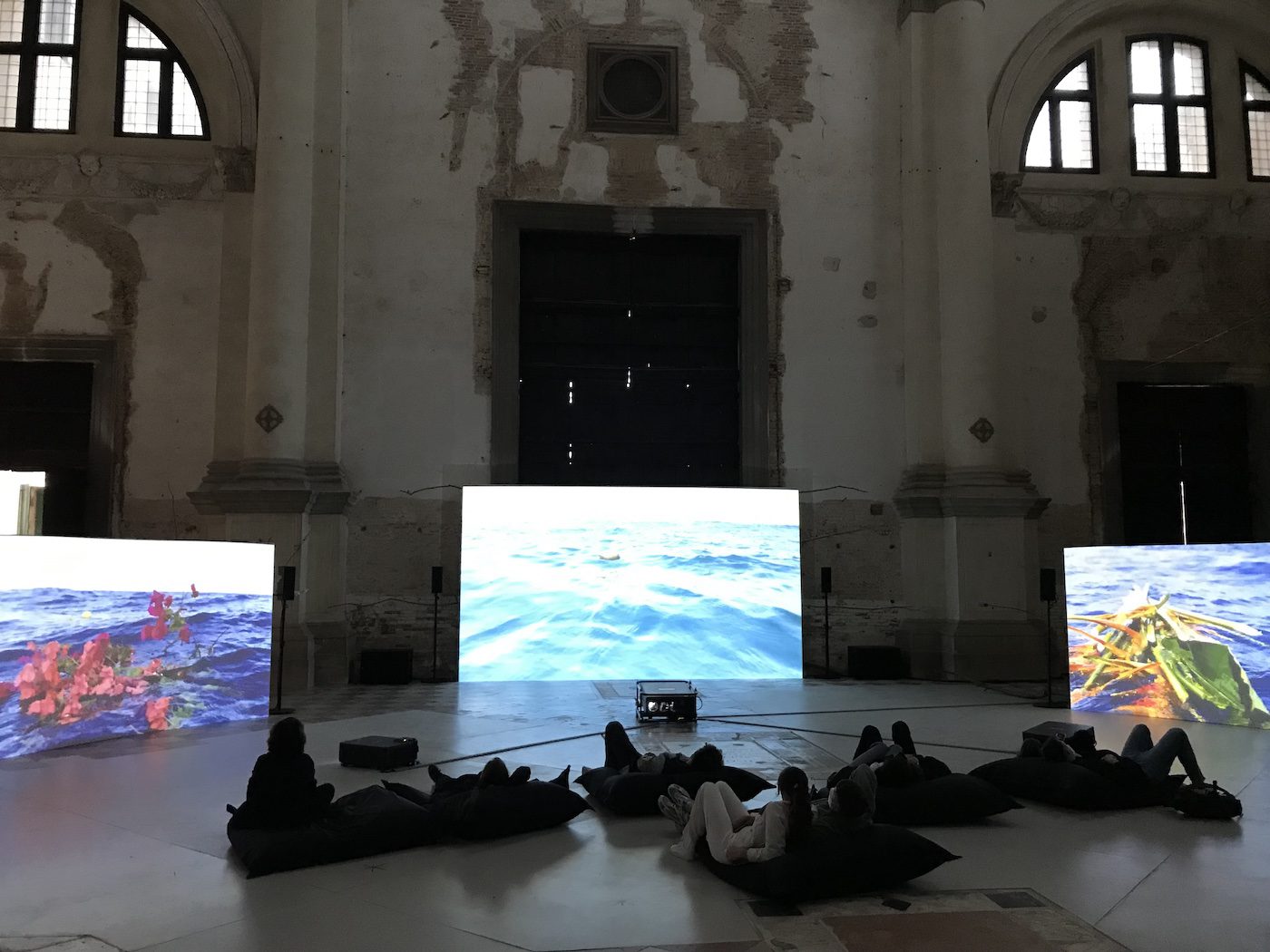 Dineo Seshee Bopape, The Soul Expanding Ocean #3, 2022. Installation view of the Ocean Space at 59th Venice Biennale. Photo: C&amp;
