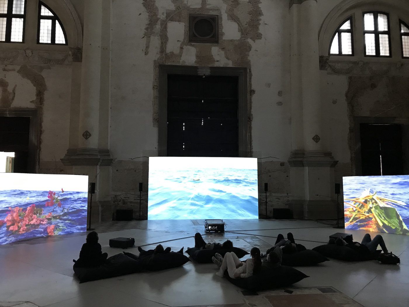 Dineo Seshee Bopape, The Soul Expanding Ocean #3, 2022. Installation view of the Ocean Space at 59th Venice Biennale. Photo: C&