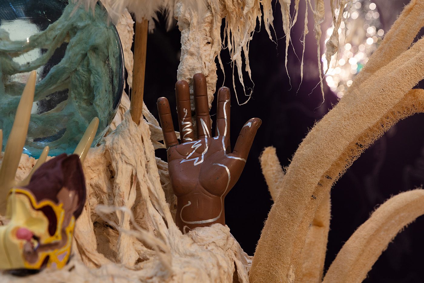 Guadalupe Maravilla, Disease Thrower #9, 2019 detail Sound Botanica at Henie Onstad Kunstsenter. Photo: Christian Tunge.