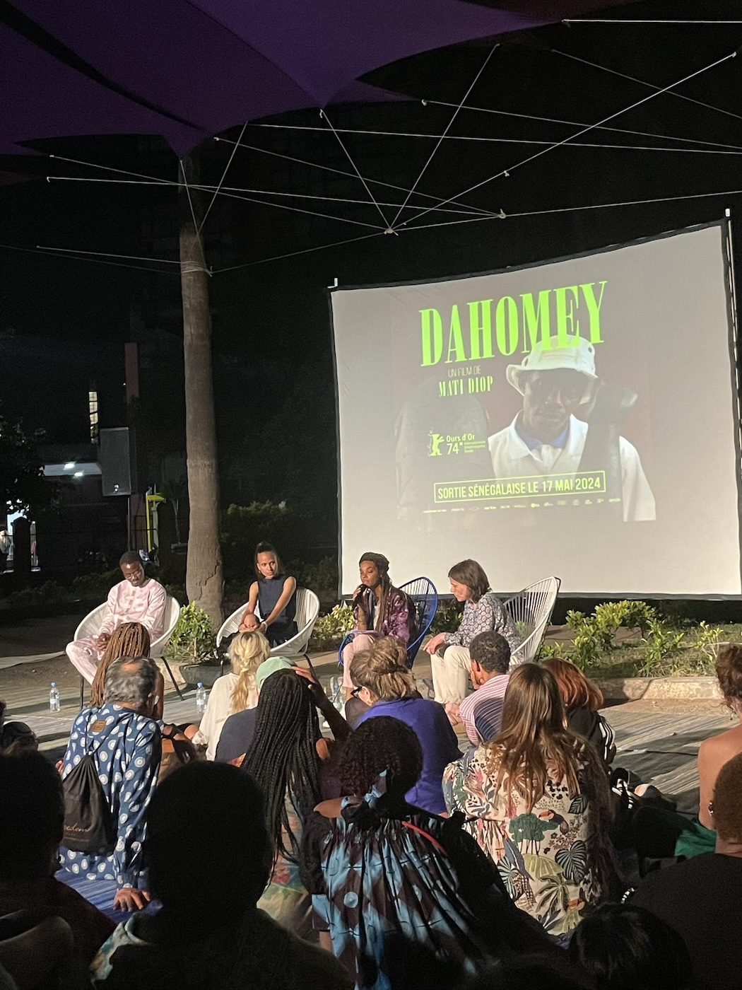 Screening at IFAN of Mati Diop’s film Dahomey. Photo: Keren Lasme.